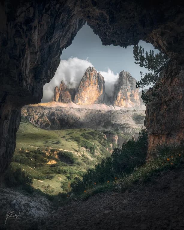 A cave in the Dolomites example from the Real Photos That Look AI-Generated guide